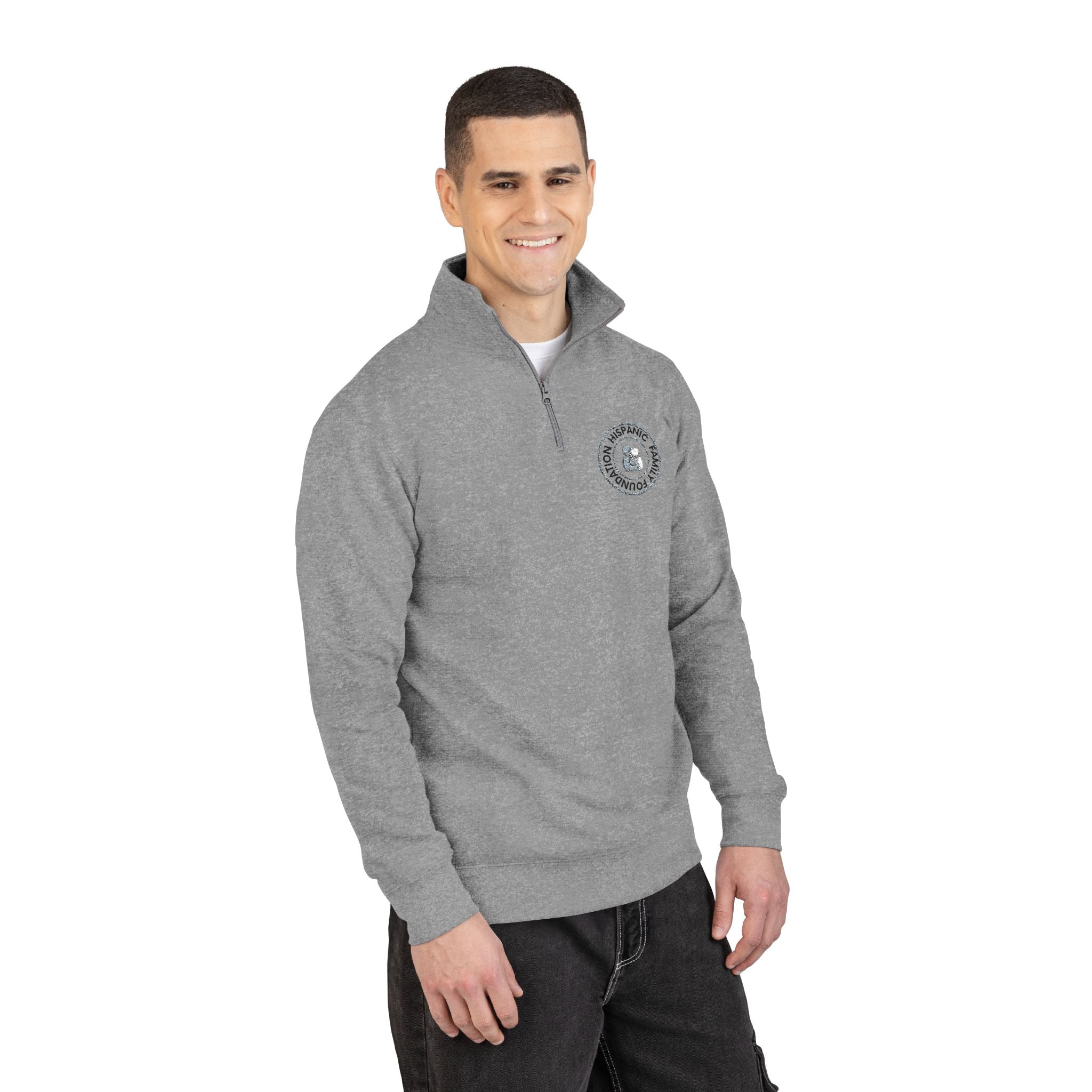 Embroidered Compass Rose Fleece Pullover — Nautical Travel Half-Zip Sweatshirt