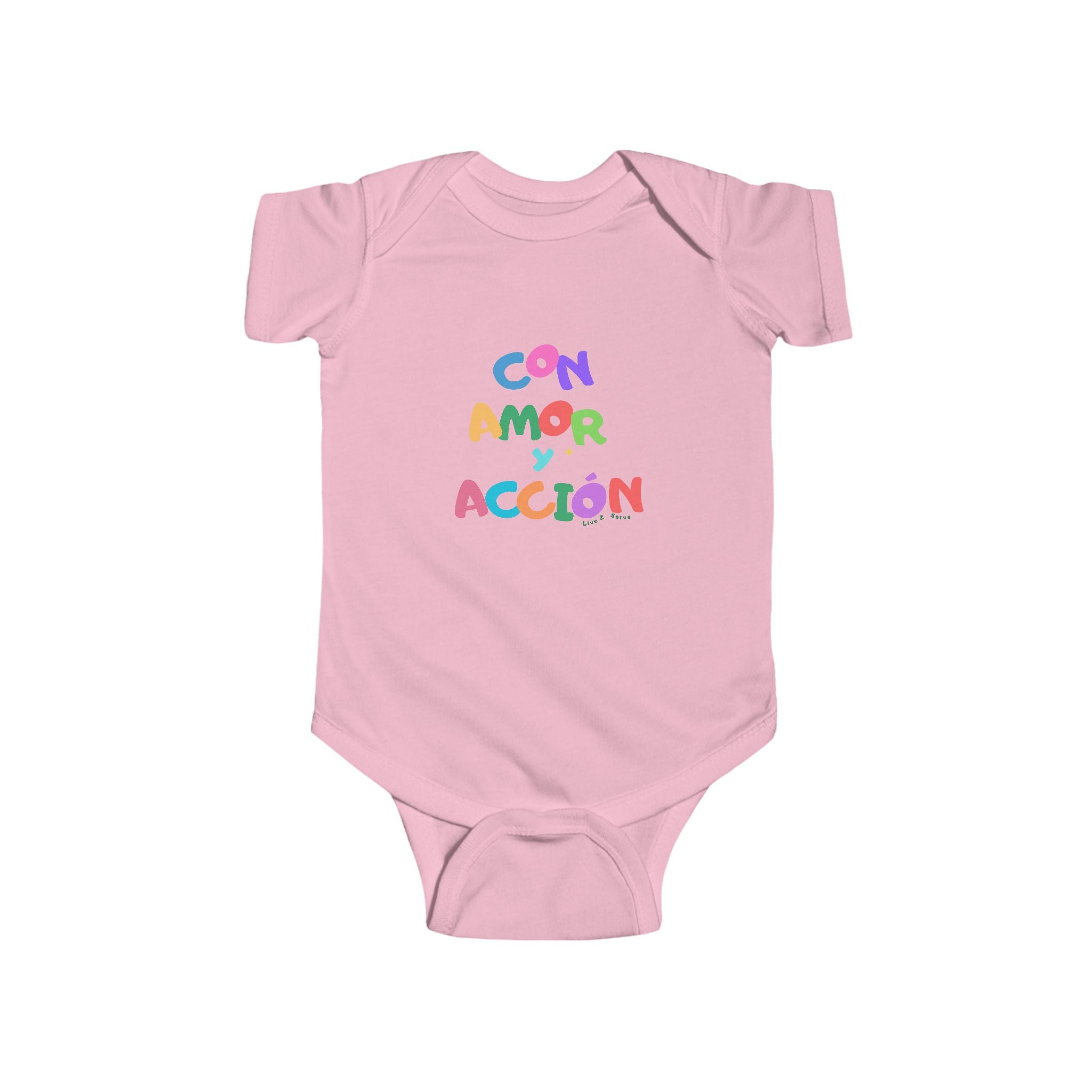 Con Amor Acción baby bodysuit | Spanish positive phrase infant onesie
