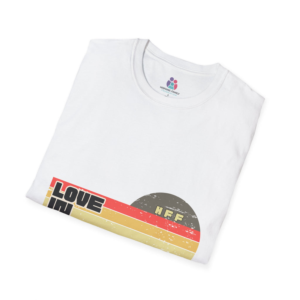 Love In Action retro stripes T-Shirt | Vintage Rainbow Peace Tee