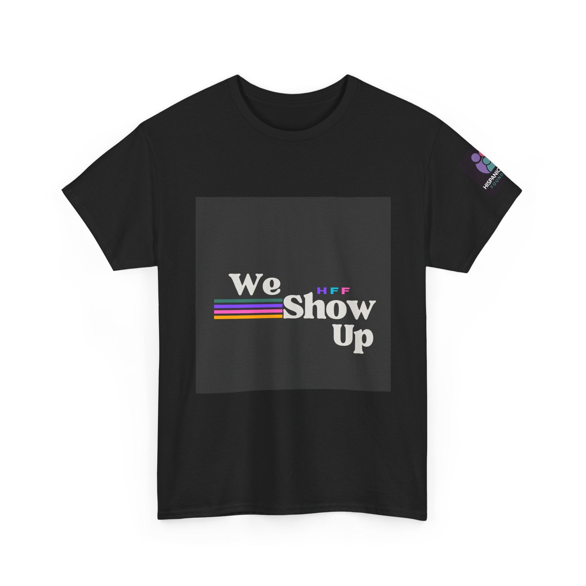We Show Up Tee | Retro Rainbow Text Pride T-shirt